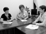 На знімку (зліва направо): Наталія Володимирівна Майданевич – завідуюча практикою, Катерина Миколаївна Оніщенко – директор медичного коледжу, Ольга Миколаївна Трачук – завідуюча відділенням Прищеплюємо любов до професії