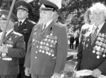 На знімку: на передньому плані (зліва направо) ветерани війни Б.А. Морозюк, Д.К. Лісіцин, І.С. Рибак. День захисника Вітчизни